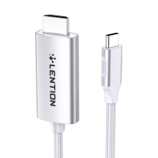 LENTION USB-C 4K60Hz HDMI kábel, 3m (ezüst) mobiltelefon, tablet alkatrész