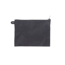 Lenvászon papír zsebkendő tartó cipzáras fekete 15cm x 11cm dekorálható tárgy