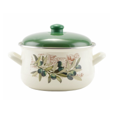LEO-10429 Oliva Zománcozott lábas 22 cm+fedő edény