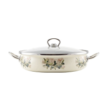 LEO-10502 Oliva Zománcozott szeletsütő lábas 26 cm+üvegfedő edény