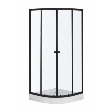 Leo 80 Black íves zuhanykabin zuhanytálcával kád, zuhanykabin