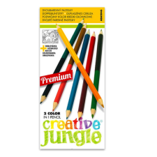 LEO-8747 Creative Jungle 12 darabos dupla színes ceruza készlet kifestővel színes ceruza
