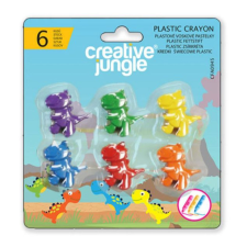 LEO-8751 Creative Jungle: Dinó formájú zsírkréta készlet - 6 db-os kréta