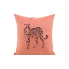 Leo bársony párnahuzat Korall/fekete 45x45 cm lakástextília