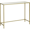 Leobert Üveg konzolasztal 100x80x35 cm, asztal állítható lábakkal, arany (LGT26G)