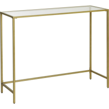 Leobert Üveg konzolasztal 100x80x35 cm, asztal állítható lábakkal, arany (LGT26G) bútor