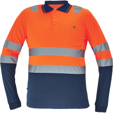 LEON HV póló hosszú ujjú narancs/navy3XL láthatósági ruházat