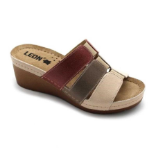 LEON Papucs 1009 Leon Comfort női bőr, bézs-barna-rose, 41 munkavédelmi cipő