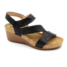 LEON Szandál 1020 Leon Comfort női bőr, bézs-barna, 38