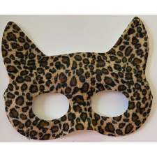  Leopárd mintás álarc gumiszalaggal 19 cm UTOLSÓ DARAB, SÉRÜLT CSOMAGOLÁSÚ dekorációs kellék