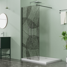  LETTI black 100×195 walk-in zuhanyfal kád, zuhanykabin