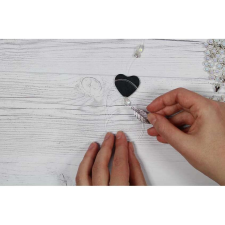 Levél dekoratív fém medál, 12 x 30 mm, platina medál