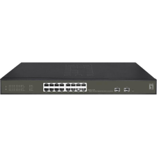Level One LevelOne GES-2118P hálózati kapcsoló Vezérelt L2 Gigabit Ethernet (10/100/1000) Ethernet-áramellátás (PoE) támogatása Fekete (GES-2118P) hub és switch