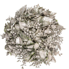  Leveles koszorú ezüst D26cm dekorációs kellék