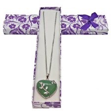 Levendula Álom Ajándékbolt Aventurin szív medál rózsabimbós foglalatban (3,5 cm) medál