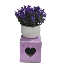  Levendula művirág kaspóban dekoráció