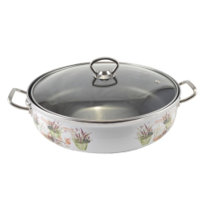  Levendula zománcozott szeletsütő 26 cm+üvegfedő konyhai eszköz