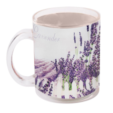  Levendulás üveg bögre füllel bögrék, csészék