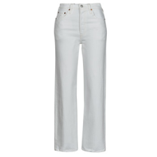 Levis Egyenes szárú farmerek RIBCAGE STRAIGHT ANKLE Fehér US 30 / 29 női nadrág