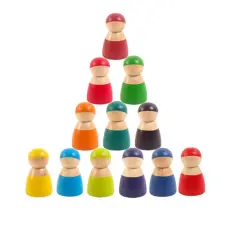 Leziter 12 barát színes Montessori fafigura fajáték