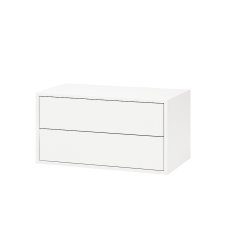  Leziter Boxie Fali Szekrény - 2 Fiókos, Fehér, 40x80x37 cm bútor