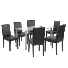 Leziter Cadiz 6+1 étkező garnitúra fehér-fekete bútor