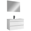 Leziter CUBE80 Cube Fürdőszobabútor 80 cm kerámia mosdóval (2 fiókos) tükörrel 60x80 cm magasfényű festett fehér