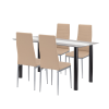 Leziter Denton 4+1 étkező garnitúra bézs-szürke