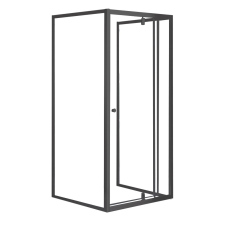 Leziter Flexi falsíkra szerelhető aszimmetrikus zuhanykabin 80x90 cm zuhanytálca nélkül fekete kád, zuhanykabin