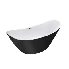 Leziter Flow szabadon álló fürdőkád fekete kád, zuhanykabin