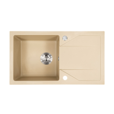 Leziter Gori szögletes egy medence + csepegtető gránit mosogató szifonnal bézs mosogatótálca