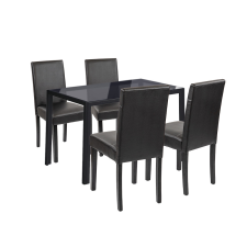 Leziter Karen 4+1 étkező garnitúra fekete-fekete bútor