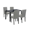 Leziter Karen 4+1 étkező garnitúra fekete-szürke