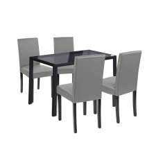 Leziter Karen 4+1 étkező garnitúra fekete-szürke bútor