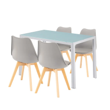 Leziter Liva 4+1 étkező garnitúra fehér-szürke bútor