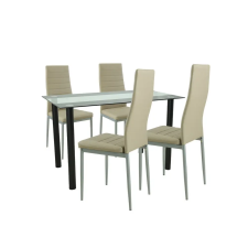 Leziter Mezza 4+1 étkező garnitúra bézs-szürke bútor