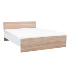 Leziter Miami franciaágy ágyneműtartó nélkül 160x200 cm sonoma tölgy-fehér lakástextília