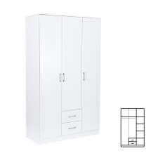 Leziter Miami gardróbszekrény 120x205 cm fehér-fehér bútor