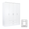 Leziter Miami gardróbszekrény 160x205 cm fehér-fehér