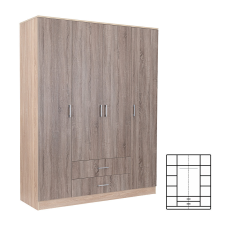 Leziter Miami gardróbszekrény 160x205 cm yorki tölgy-sonoma tölgy bútor