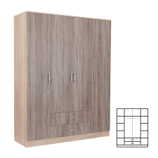 Leziter Miami gardróbszekrény 160x205 cm yorki tölgy-sonoma tölgy bútor