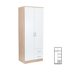Leziter Miami gardróbszekrény 80x205 cm fehér-sonoma tölgy bútor