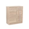 Leziter Miami komód 1 ajtós 4 fiókos 80x92 cm sonoma tölgy-sonoma tölgy
