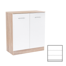 Leziter Miami komód 2 ajtós 80x92 cm fehér-sonoma tölgy bútor