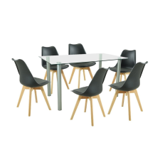 Leziter Midori 6+1 étkező garnitúra fekete bútor