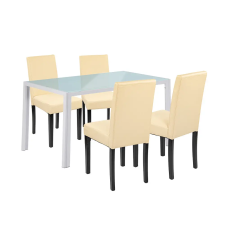 Leziter Mira 4+1 étkező garnitúra fehér-bézs bútor