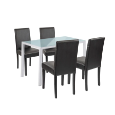 Leziter Mira 4+1 étkező garnitúra fehér-fekete bútor