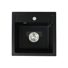 Leziter Nia szögletes egy medencés gránit mosogató szifonnal fekete mosogatótálca