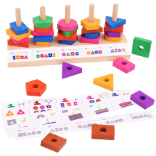 Leziter Oktatójáték színes geometriai formák válogatása fajáték