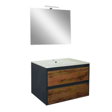 Leziter Porto Prime 80 komplett fürdőszoba bútor antracit-country tölgy színben fürdőszoba bútor